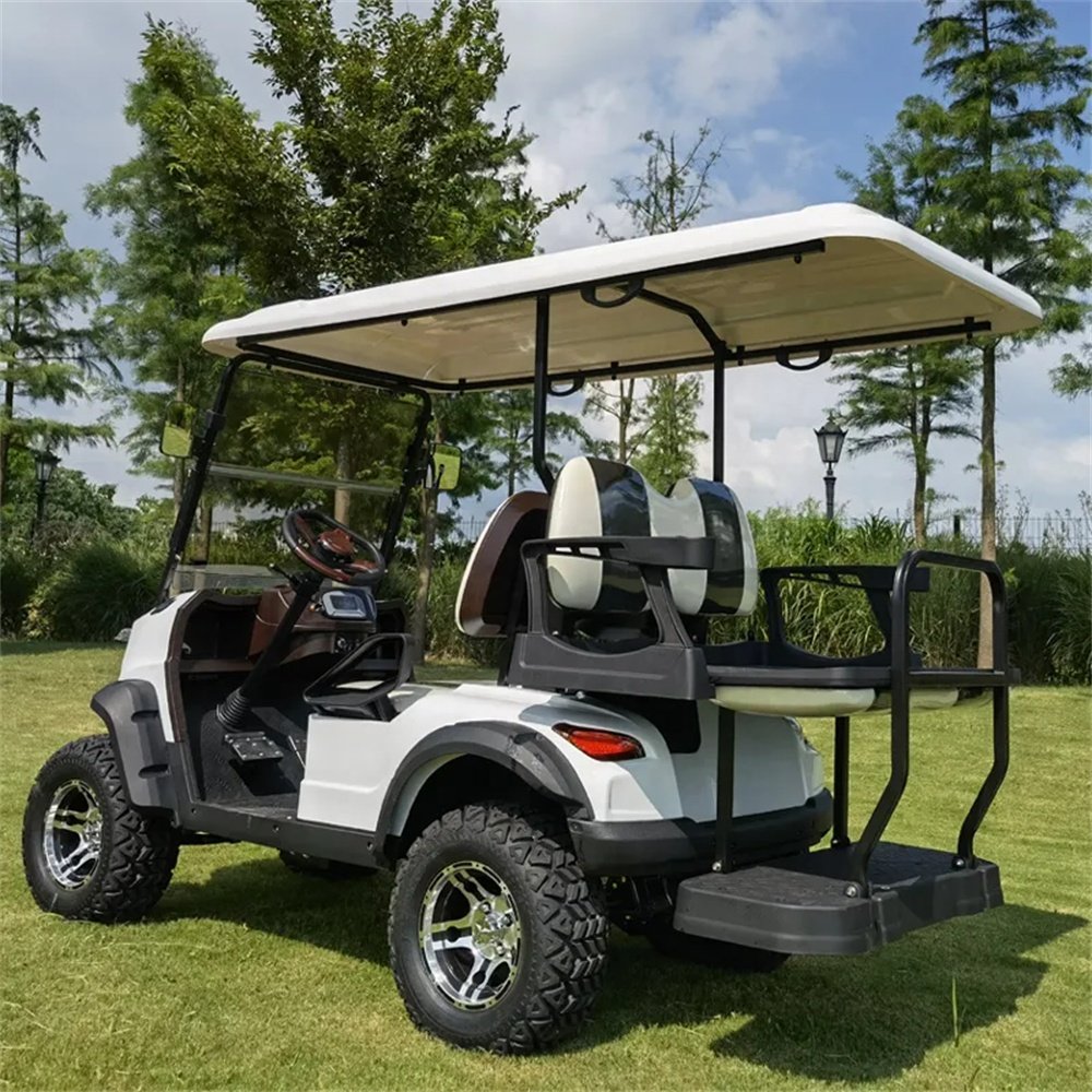 2023 Electric Chinese Golf Cart 4+4 Road Wheels Ready Goods Compatible Club Car New Condition-72V 48V Battery Voltage Options
