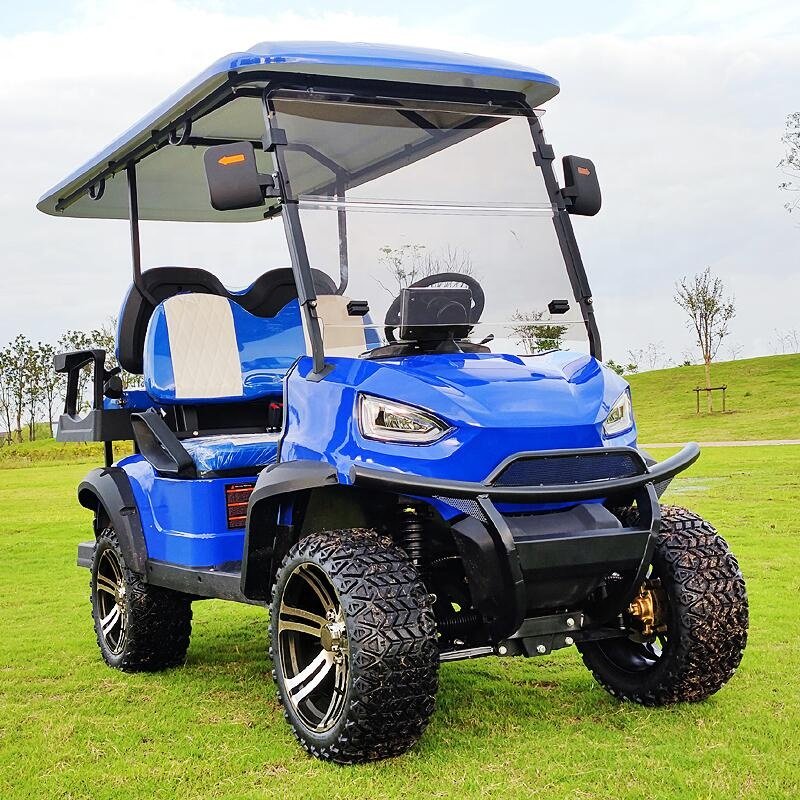2023 Electric Chinese Golf Cart 4+4 Road Wheels Ready Goods Compatible Club Car New Condition-72V 48V Battery Voltage Options