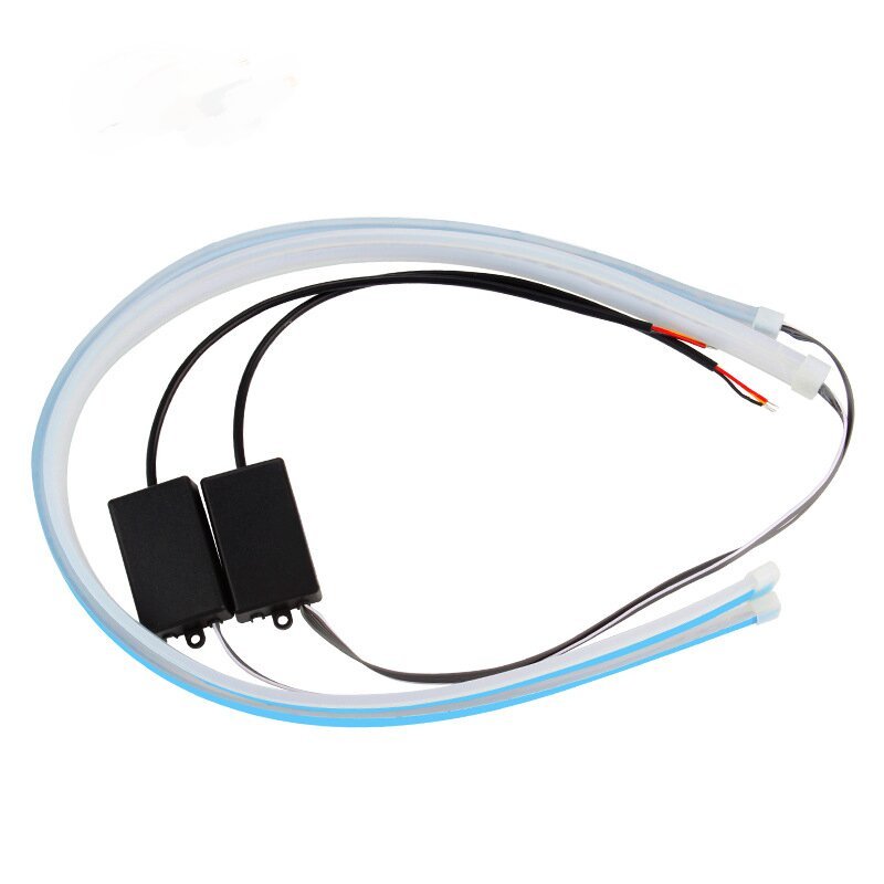 Factory 24V Flexible LED DRL for Truck Bus 30CM 45CM 60CM White LED Daytime Running Light Dynamic Turn Signal