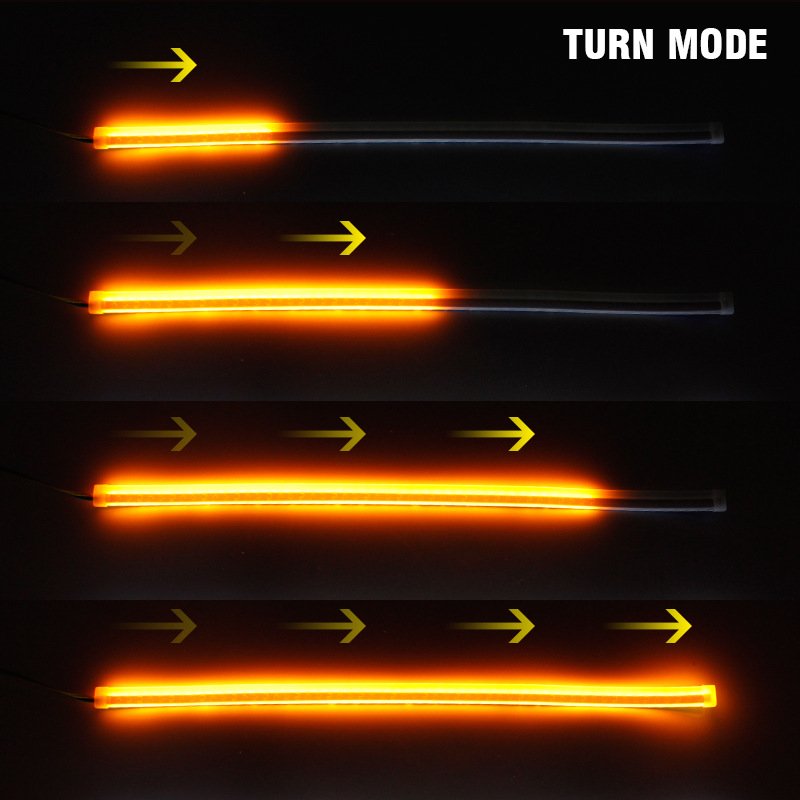 Factory 24V Flexible LED DRL for Truck Bus 30CM 45CM 60CM White LED Daytime Running Light Dynamic Turn Signal