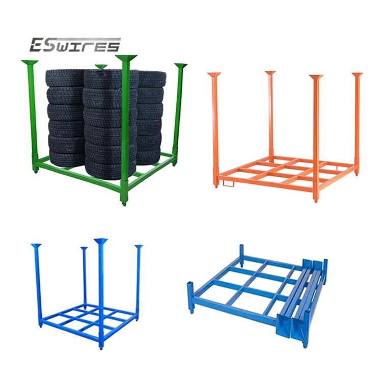 Good Quality Warehouse Powder Coated Metal Steel Heavy Duty Stacking Tire Rack for Storage