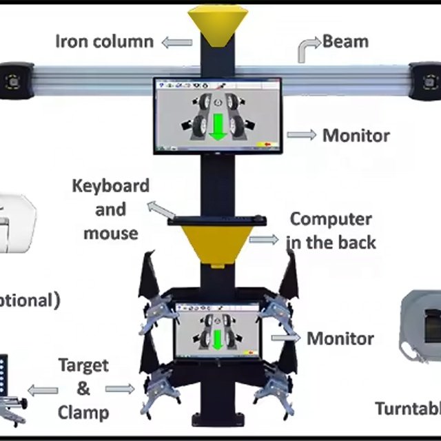 Manufacturer's Manual 3D Four Car Bus Truck Steering Wheel Alignment K1800 Machine Full Set with Price Clamp Equipment