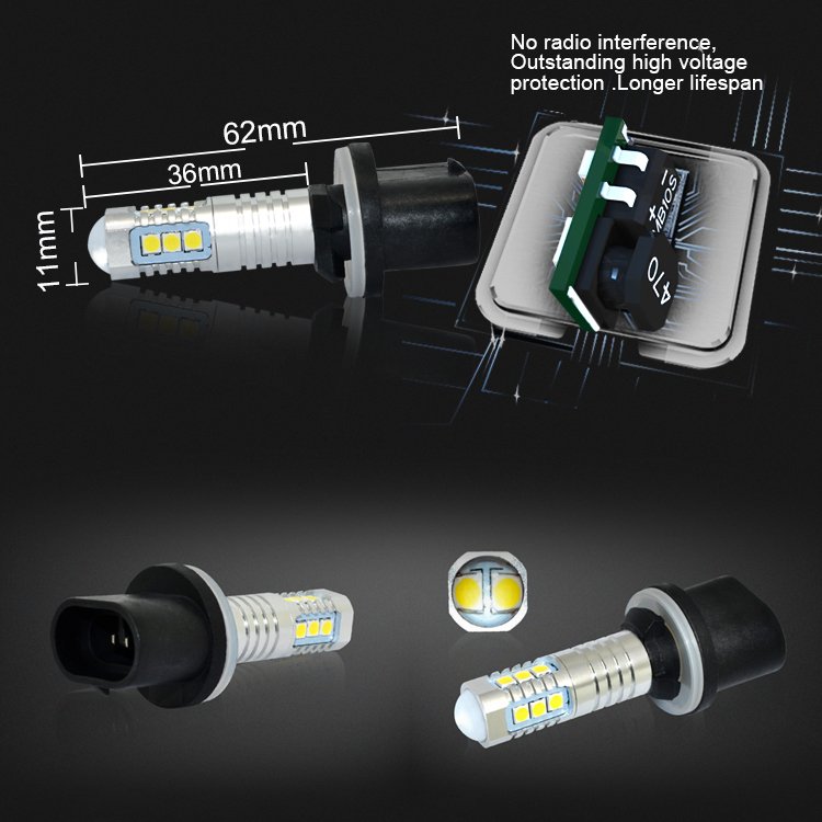 Gview Car LED DRL Light White Red Amber Fog Light Headlight H1 H3 880 Auto LED Light P13W PW24W PSX26W 14SMD 3030 Car LED Bulb