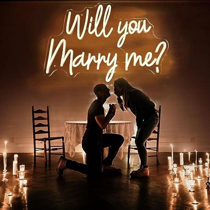 Will You Marry Me Acrylic Neon Sign Wall-Mounted Neon Arts Personalized Fast Shipping Wedding Proposal Decor Custom Neon Sign