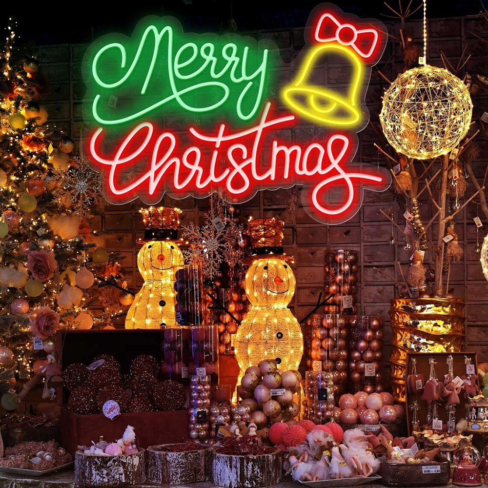 DIY Personalized Dimmable Style and Size LED Merry Christmas Man Cave Shop Accessories 3D Room Signage Neon Sign for Wall Decor