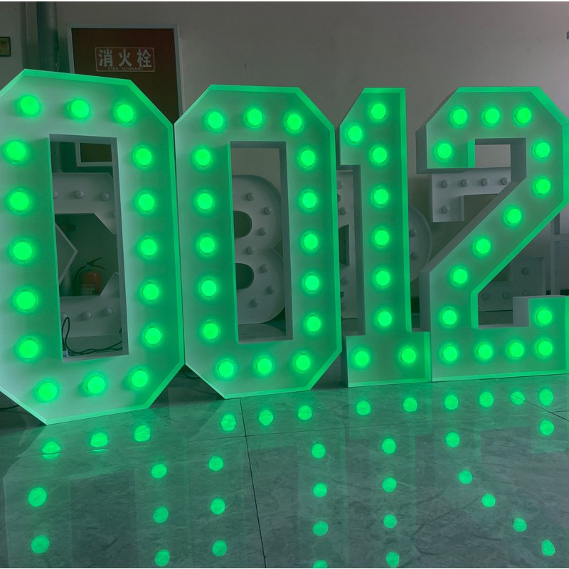 Hongsen Custom Wedding Decor RGB Big Led Giant Numbers 3ft 4ft 5ft Metal Marquee Letters for Party