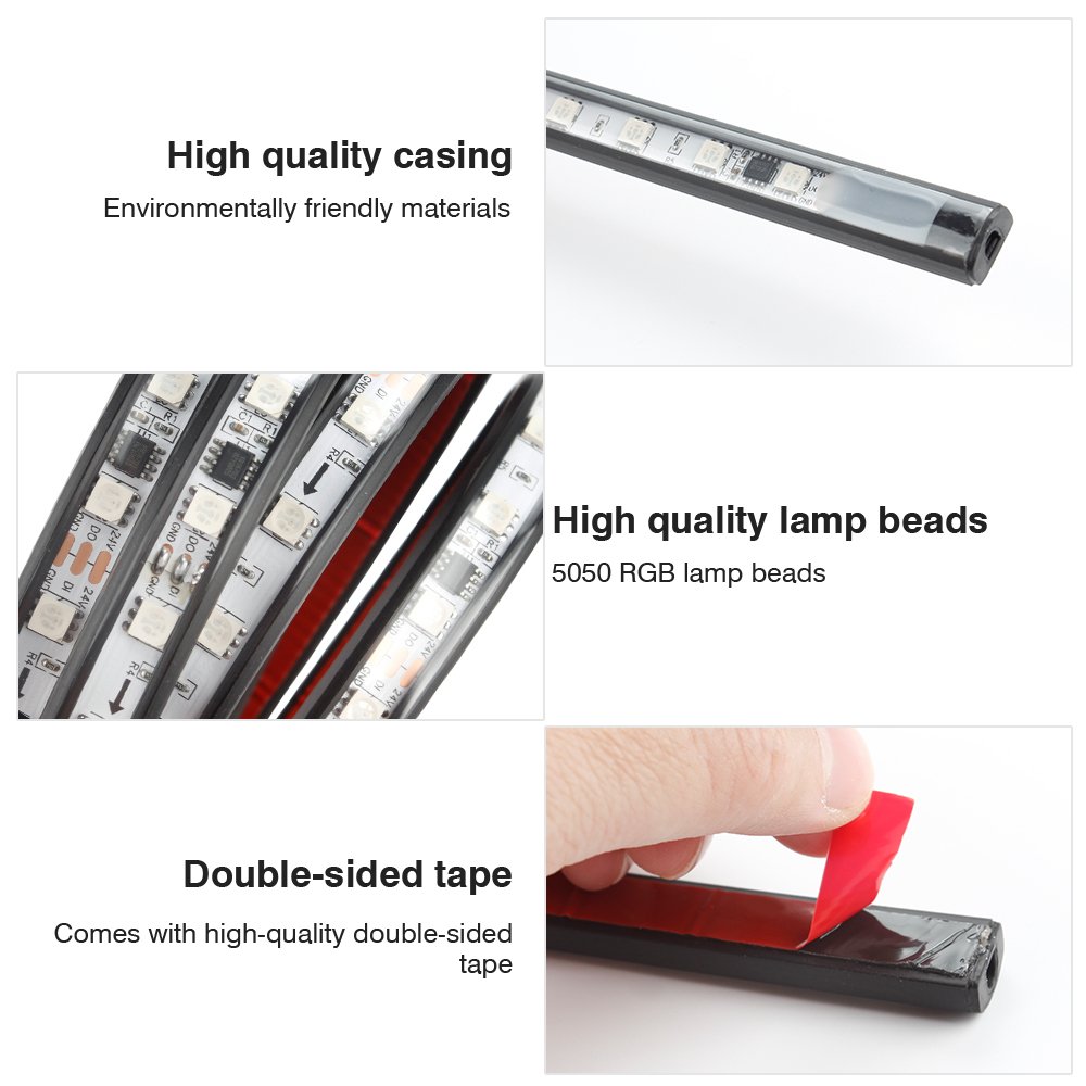 24V Trailer Van Bus Lorry Caravan Truck LED Strip Light Warning Driving Grille Streamer Light Strip Colorful Atmosphere Lamp
