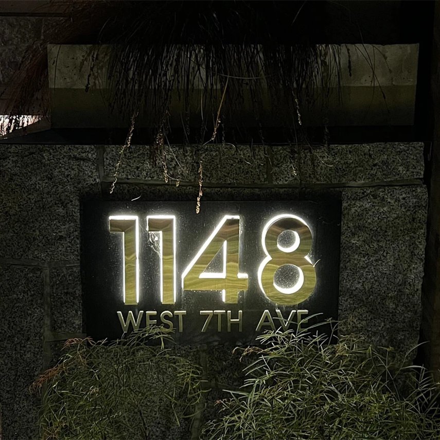 Metal 3D Led House Numbers Sign Outdoor Waterproof Stainless Steel Illuminated Letter Sign Address Vertical Acrylic Door Sign