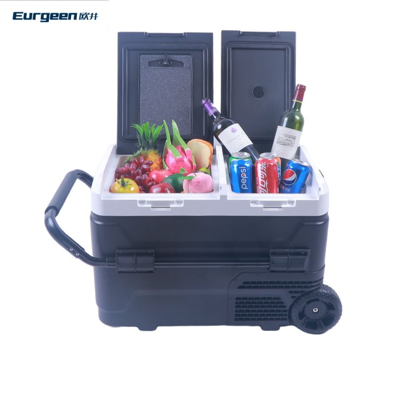 Solar Refrigerator Freezer Low Price Mini Fridge Rechargeable Couples Rental Small Fridge Portable Fridge 40 Litres with Wheels