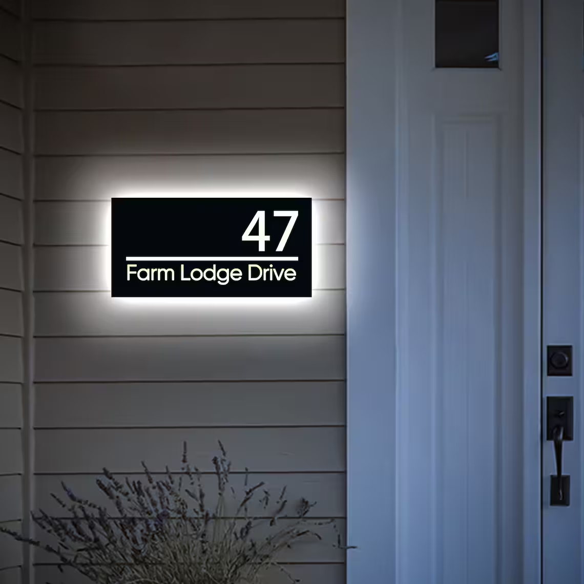 Custom Led House Number,Modern Address Number Sign,Personalized Led Address Box ,Metallic Stainless Steel Led Light Box