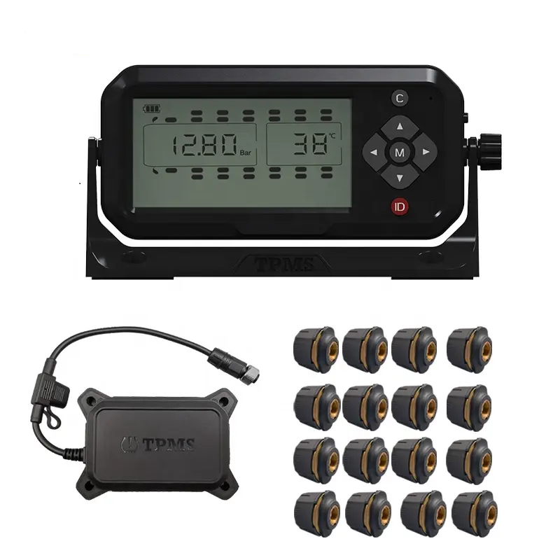 6 8 10 12 14 24 Sensors Wheels Truck TPMS Tyre Pressure Monitor System 203Psi for Auto Electronics