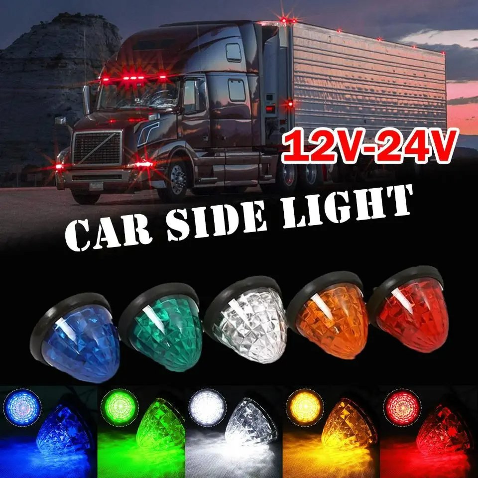 Conicalness 12v 24v Led Side Marker Light Multi Color Truck Trailer Led Clearance Lamp Surface Mount for Truck Trailer Lorry