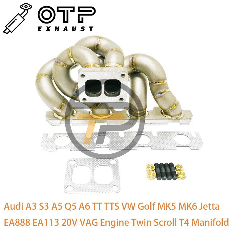 OTP Exhaust Pipe for 3'' Au Di A3 S3 A5 Q5 A6 TT TTS V W Golf MK5 MK6 Je Tta EA888 EA113 20V VAG Engine Twin Scroll T4 Manifold
