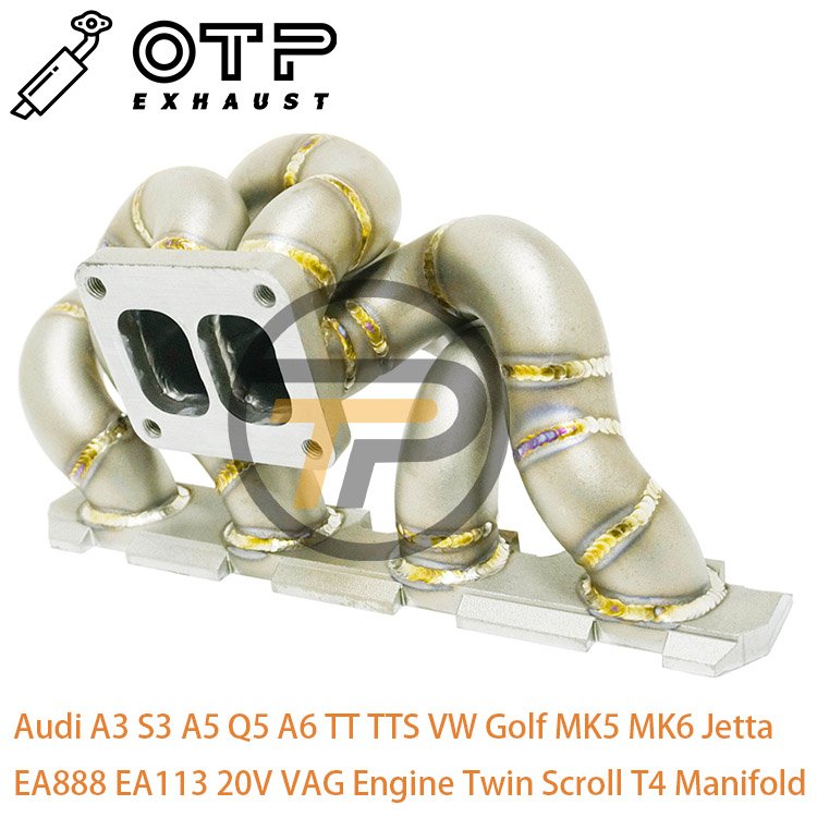 OTP Exhaust Pipe for 3'' Au Di A3 S3 A5 Q5 A6 TT TTS V W Golf MK5 MK6 Je Tta EA888 EA113 20V VAG Engine Twin Scroll T4 Manifold