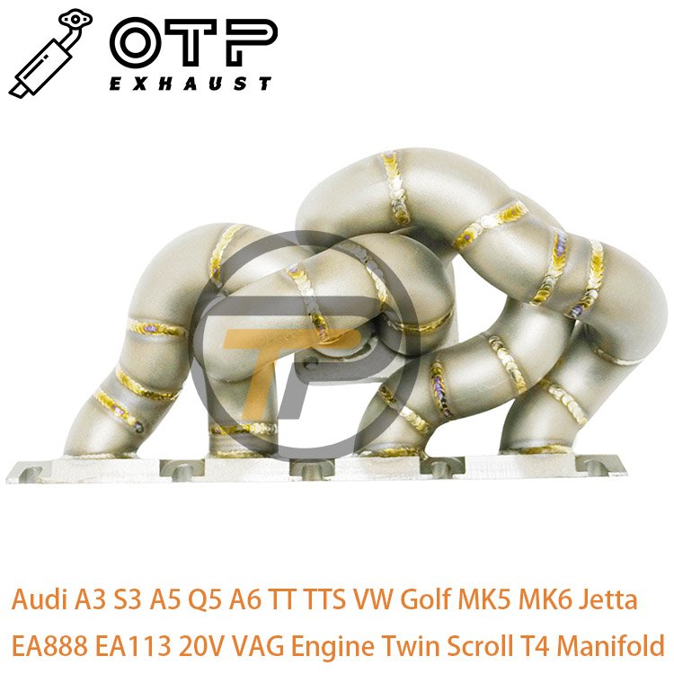 OTP Exhaust Pipe for 3'' Au Di A3 S3 A5 Q5 A6 TT TTS V W Golf MK5 MK6 Je Tta EA888 EA113 20V VAG Engine Twin Scroll T4 Manifold