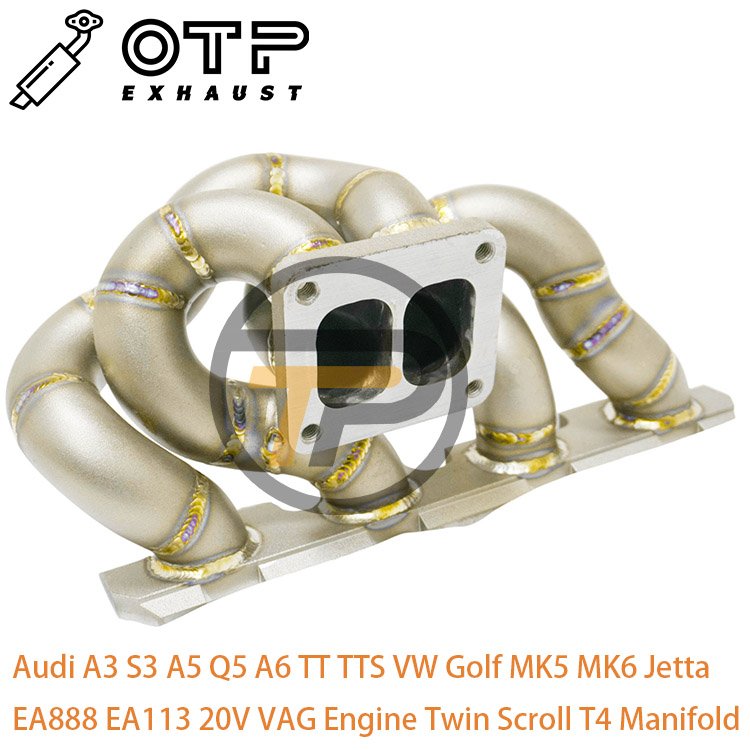 OTP Exhaust Pipe for 3'' Au Di A3 S3 A5 Q5 A6 TT TTS V W Golf MK5 MK6 Je Tta EA888 EA113 20V VAG Engine Twin Scroll T4 Manifold