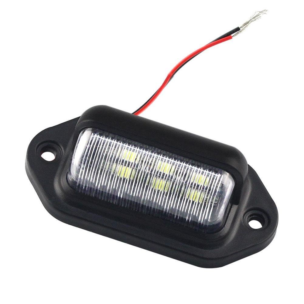 6 LED Car License Number Plate Light for SUV Truck Trailer Van Tag Step Lamp White Bulbs Car Products License Plate Lights