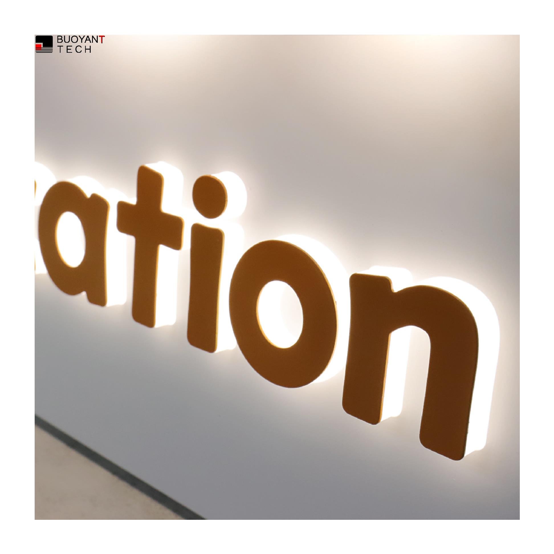 Illuminated Signage Flex Led Neon Sign Front Back Lit Acrylic Channel Letters Outdoor Advertising Acrylic 3D Wall Letter Sign