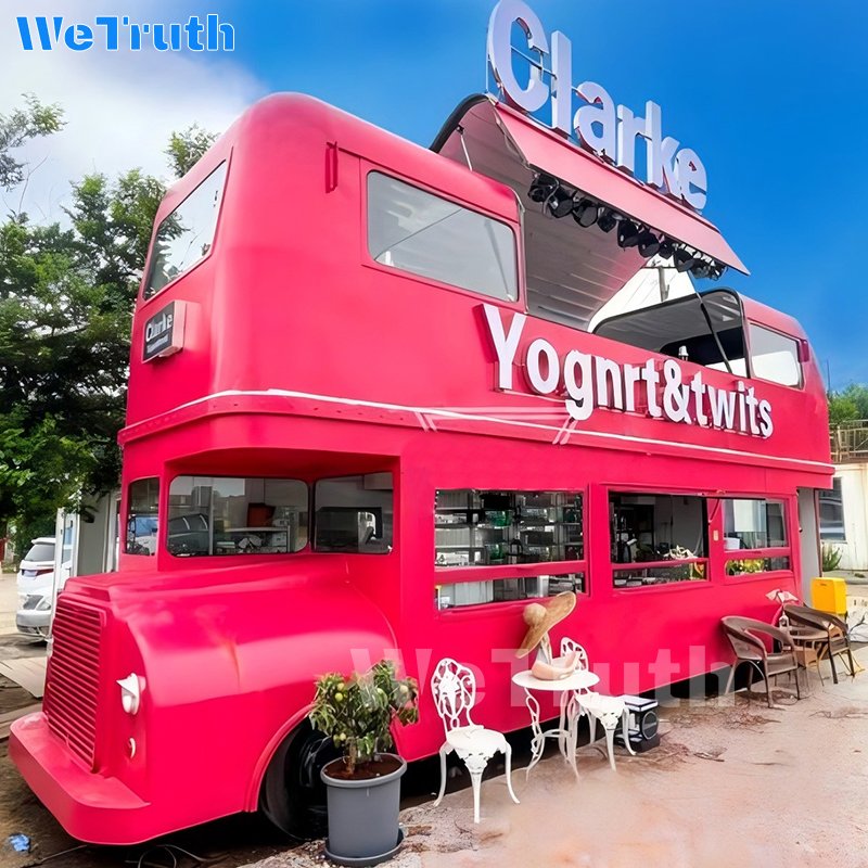 Best Selling Food Pizza Truck Restaurant Carts Food Trucks With Full Kitchen Customized Double Deck Food Bus