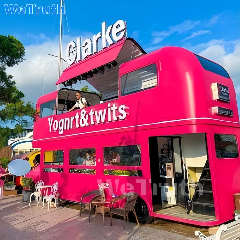 Best Selling Food Pizza Truck Restaurant Carts Food Trucks With Full Kitchen Customized Double Deck Food Bus