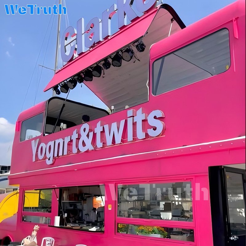 Best Selling Food Pizza Truck Restaurant Carts Food Trucks With Full Kitchen Customized Double Deck Food Bus