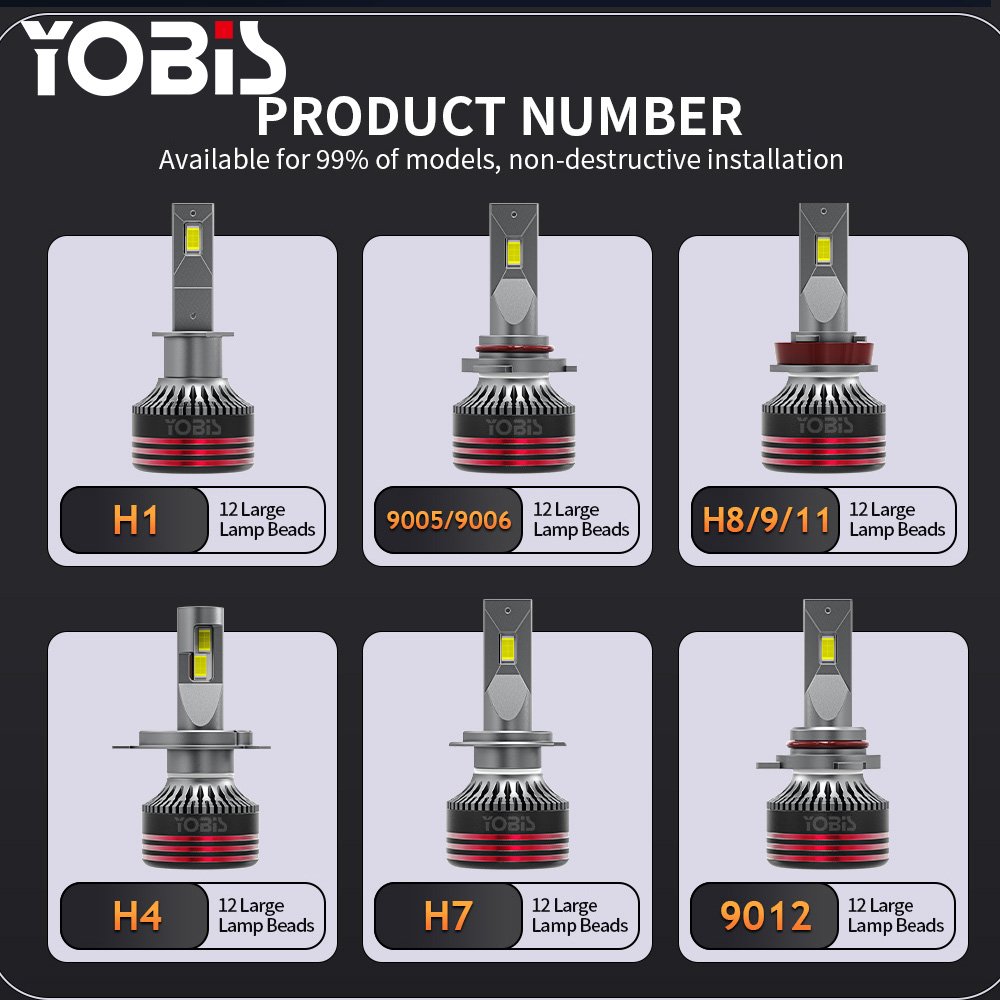 Yobis Wholesale Led Car Bulb Lamp 120W 5800LM H7 H1 880 H4 Automotive Light bar for Car