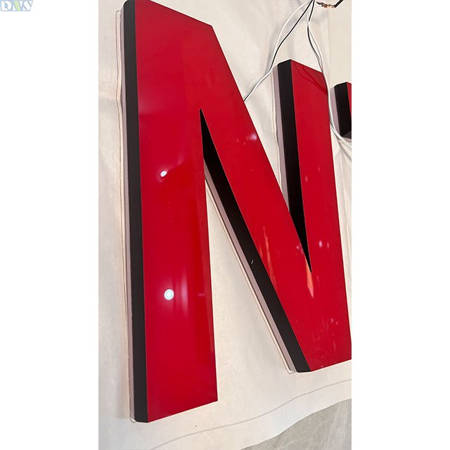 Factory Price 3d Acrylic Sign Letters Wall Decor Red Acrylic Led Letterss for Storefront Sign