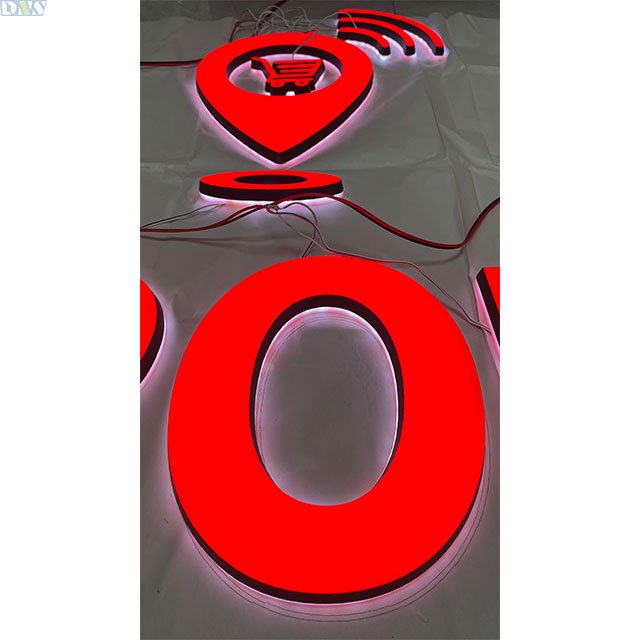 Factory Price 3d Acrylic Sign Letters Wall Decor Red Acrylic Led Letterss for Storefront Sign