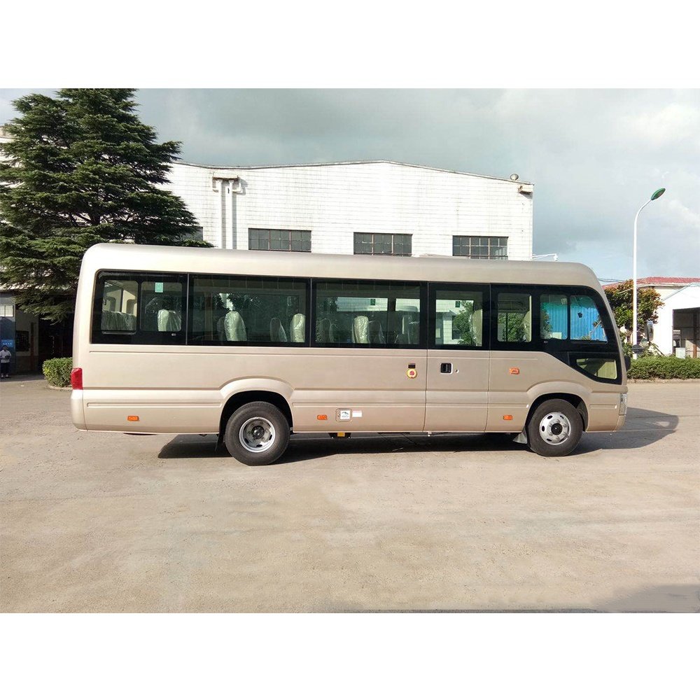China Brand 30 Seater coaster Bus 7.7m diesel Front Engine Left Hand Drive Bus