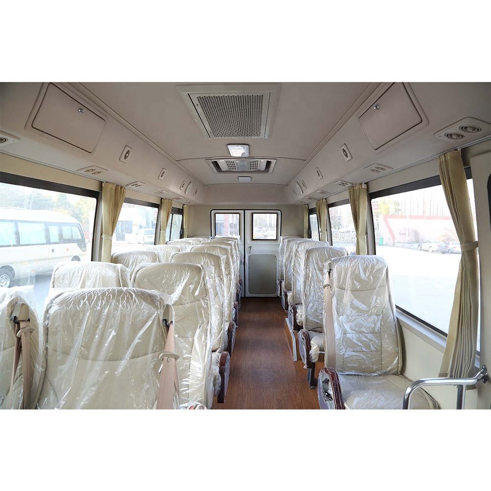 China Brand 30 Seater coaster Bus 7.7m diesel Front Engine Left Hand Drive Bus