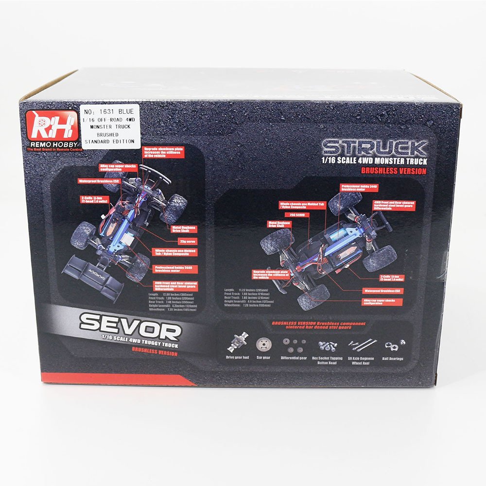 Remo 1635 Four-wheel Drive Brushed Off-road Vehicle Model Leimo Hot Selling 1:16 2.4G Remote Control High-speed Car