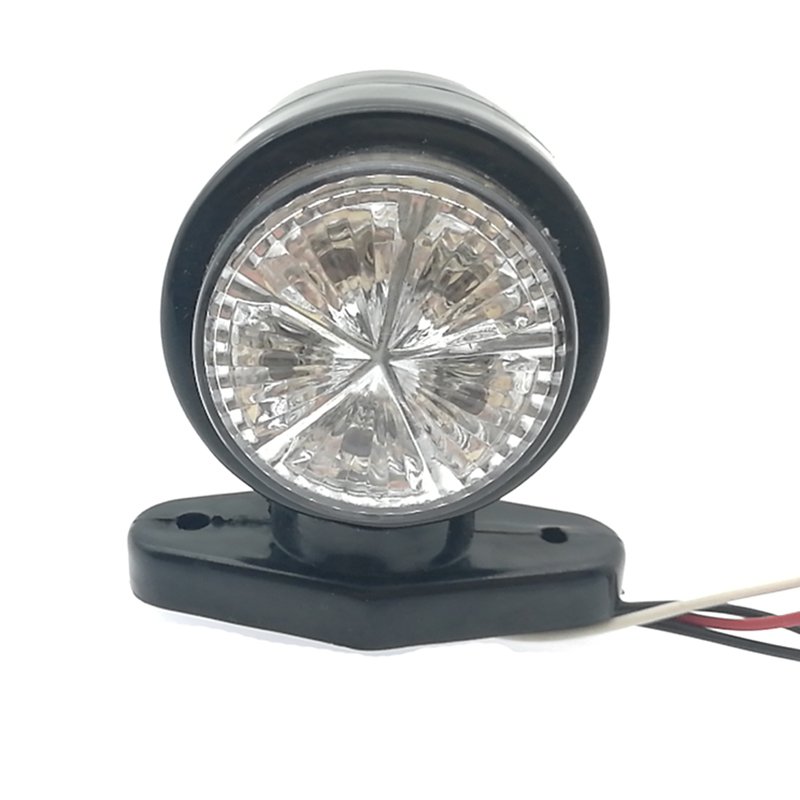 Double Face 2 Inch Round 10 LED Semi Truck Trailer Rubber Arm Marker Lights Clearance Stalk Outline Indicator Lamp