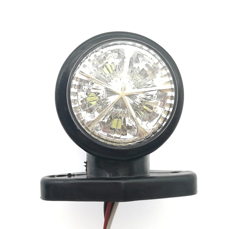 Double Face 2 Inch Round 10 LED Semi Truck Trailer Rubber Arm Marker Lights Clearance Stalk Outline Indicator Lamp