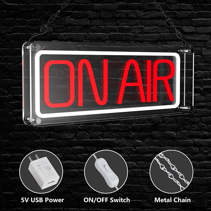 New Style Power Light Acrylic Custom on AIR LED Neon Sign for Recording Streaming & Broadcast Desk Home Office Custom Neon Sign