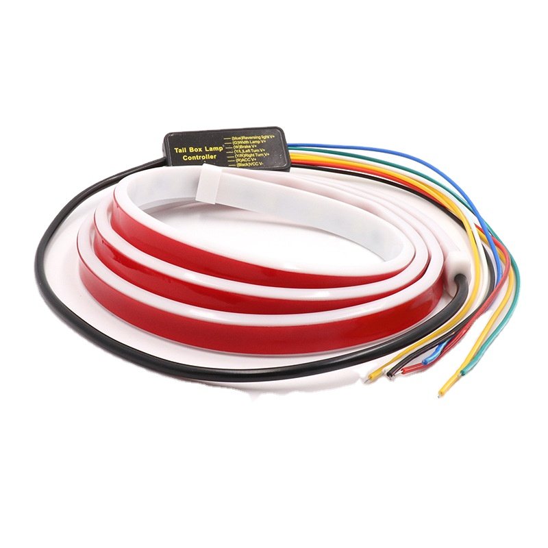Yosovlamp 1.2M 1.5M Car Flowing Led Flexible Strip 120cm Colorful Truck Led Tail Light Stripes RGB Rear Brake Turn Signal Light