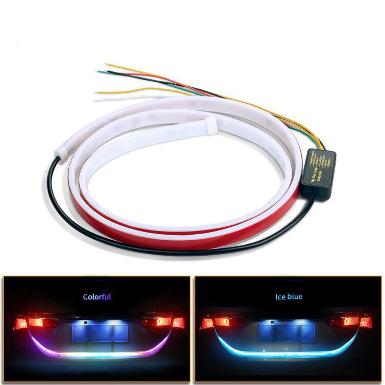 Yosovlamp 1.2M 1.5M Car Flowing Led Flexible Strip 120cm Colorful Truck Led Tail Light Stripes RGB Rear Brake Turn Signal Light