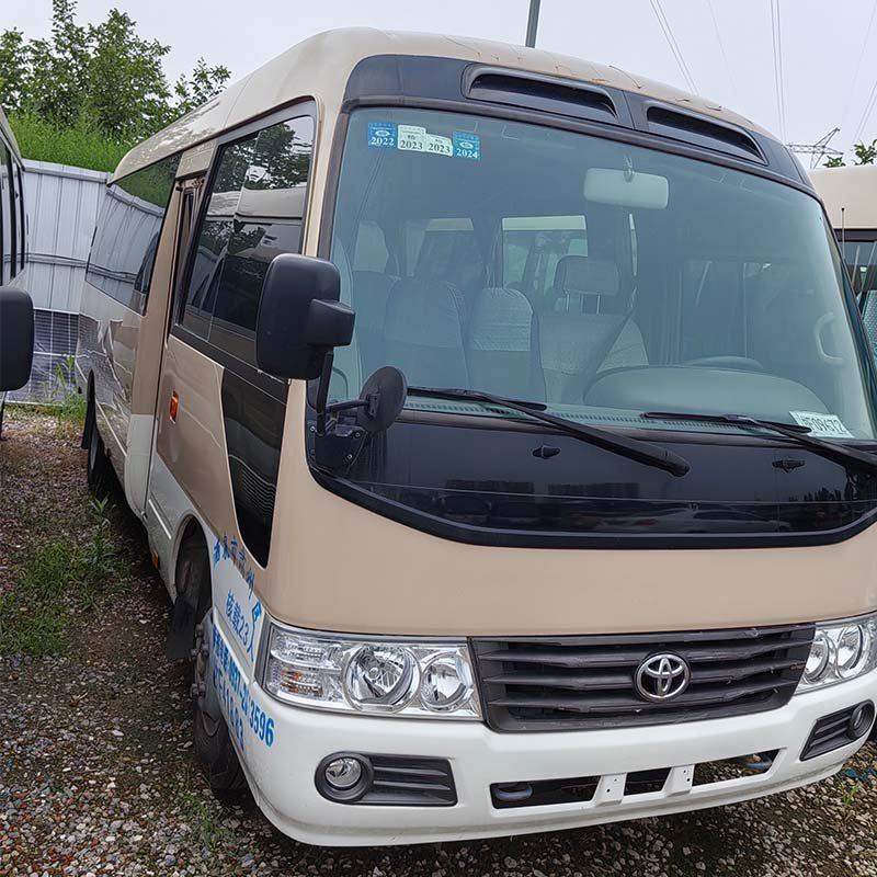 Used Toyota Coaster Mini Bus for Sale Diesel Fuel Manual Transmission Euro 3 Emission Standard Coach Bus