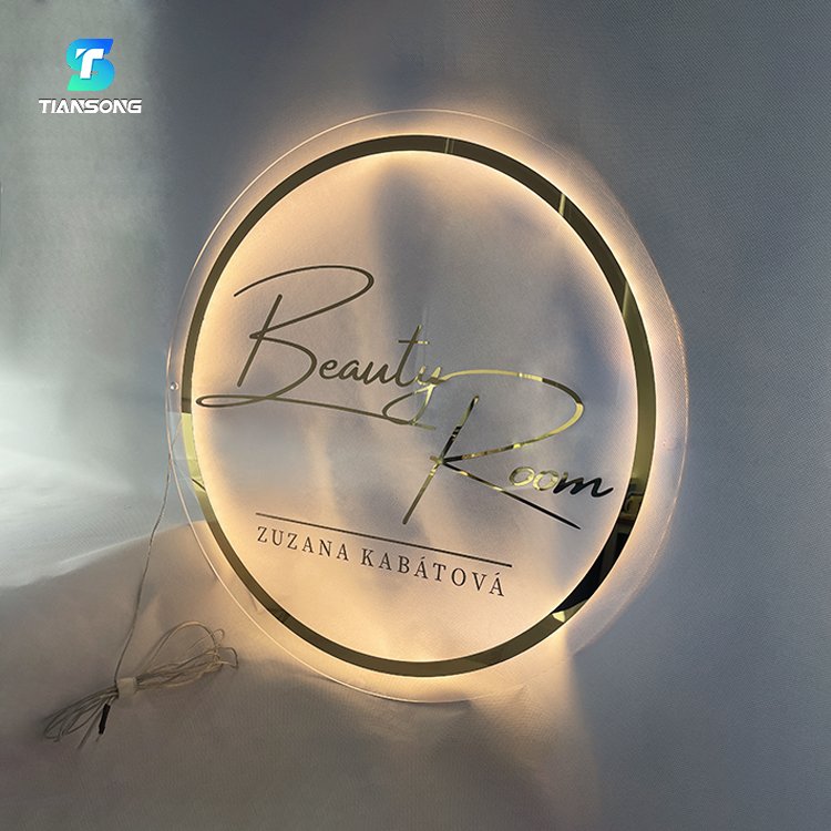 Acrylic Neon Salon Sign With Backlight Custom Reception Logo Storefront Sign, Beauty Salon Sign, Business Backlit Signboard