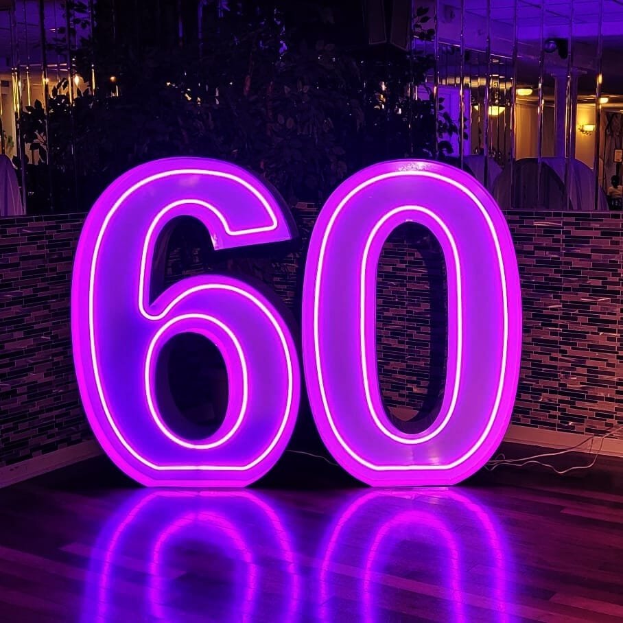 3ft 4ft Led Neon Light Letters Stand Giant Large Big Marquee Letters for Birthday Wedding Event Decoration