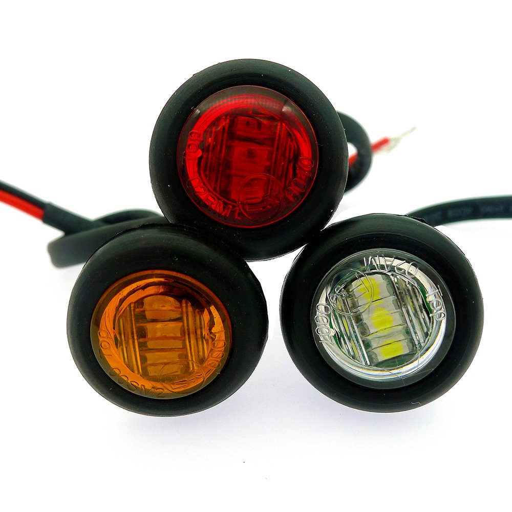 Manufacturer High Quality 10-30V Round LED Trailer Truck Bullet Side Marker Light for Truck Classic Led Clearance Lights