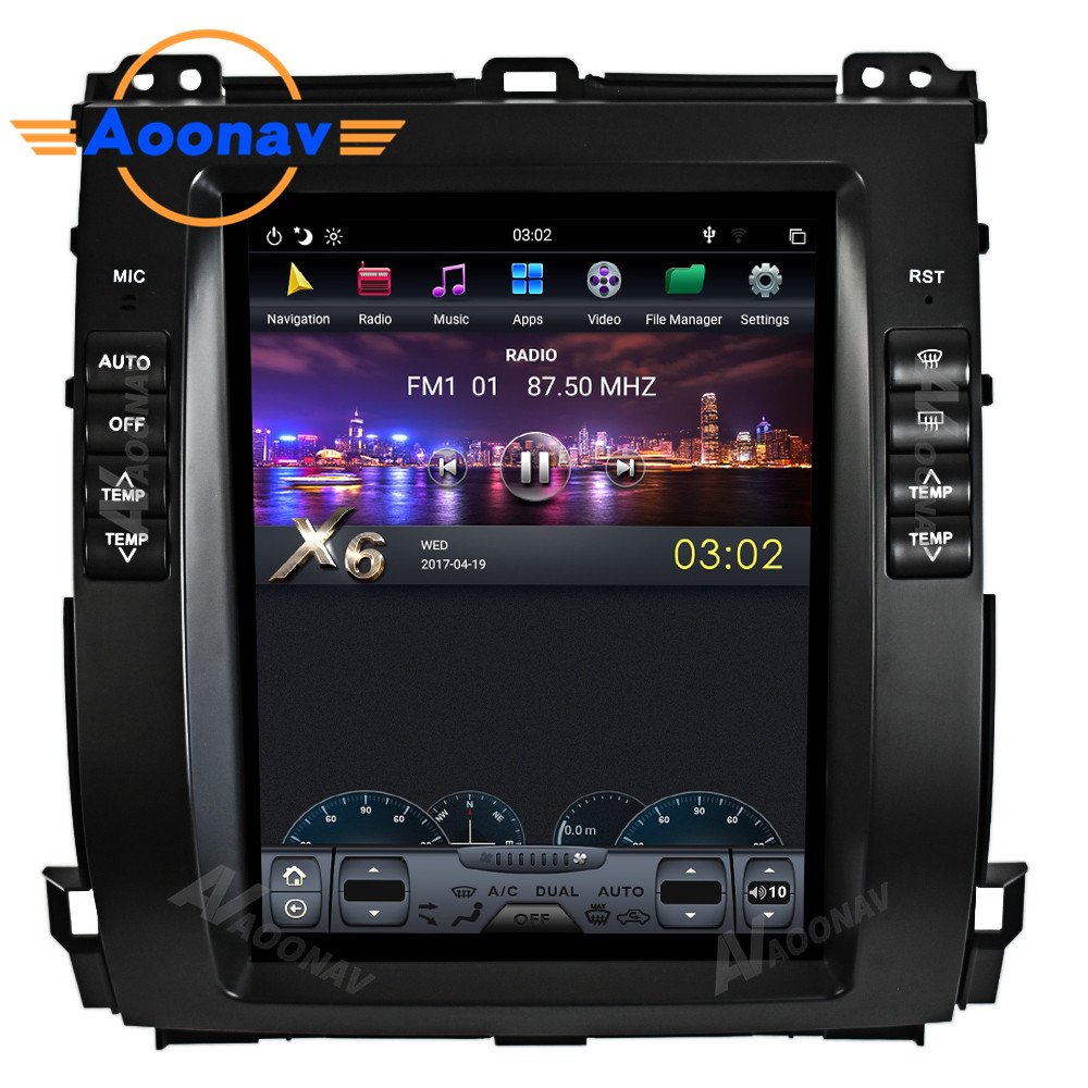 Car HD tesla Vertical Screen GPS Video Audio for Toyota Land Cruiser Prado 120 2002-2009 for Lexus GX470 Radio Mltimedia Player