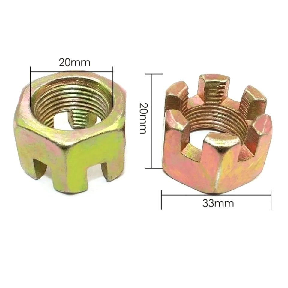 M16 M20 M30 Slotted Nut Bus Spare Parts Slotted Nuts Front Hexagon Wheel Lock Nuts for Kinglong Higer coach Parts