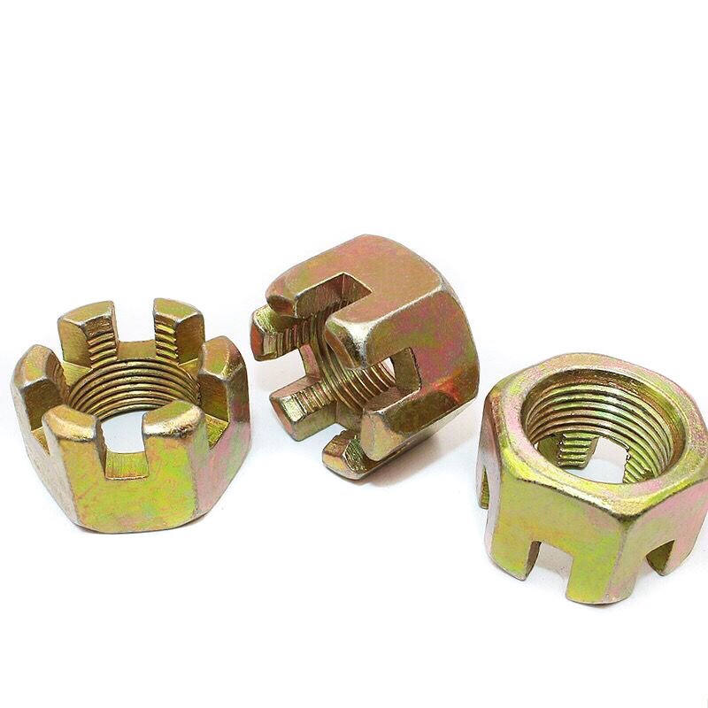 M16 M20 M30 Slotted Nut Bus Spare Parts Slotted Nuts Front Hexagon Wheel Lock Nuts for Kinglong Higer coach Parts