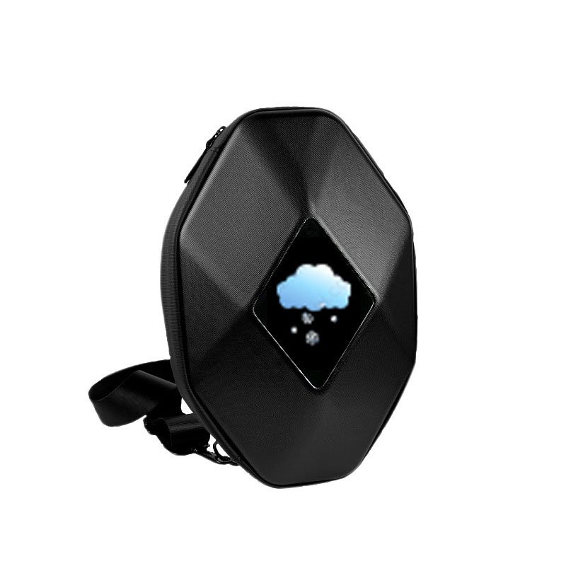 Fashion Riding Screen Display Bag Waterproof Black Diy LED Cross Boby Bag Outdoor Motorcycle Riding Bag With Led Eyes