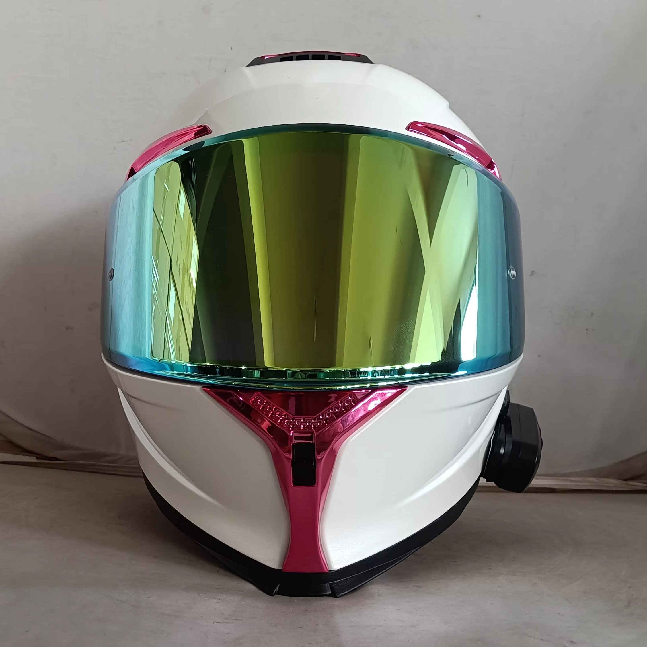 Color Plated Full Face White Gold Flip Up Dot ECE Latest Safe Riding Motorcycle Off-road Street Racing Motorcycle Helmet