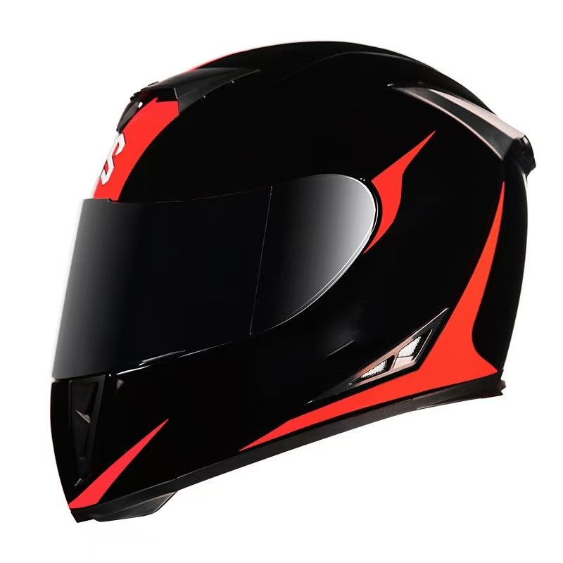 Unique Personality Fashion Colors Safety Unisex Double Lens Big Tail Motorcycle Helmet Full Face Helmets For Men