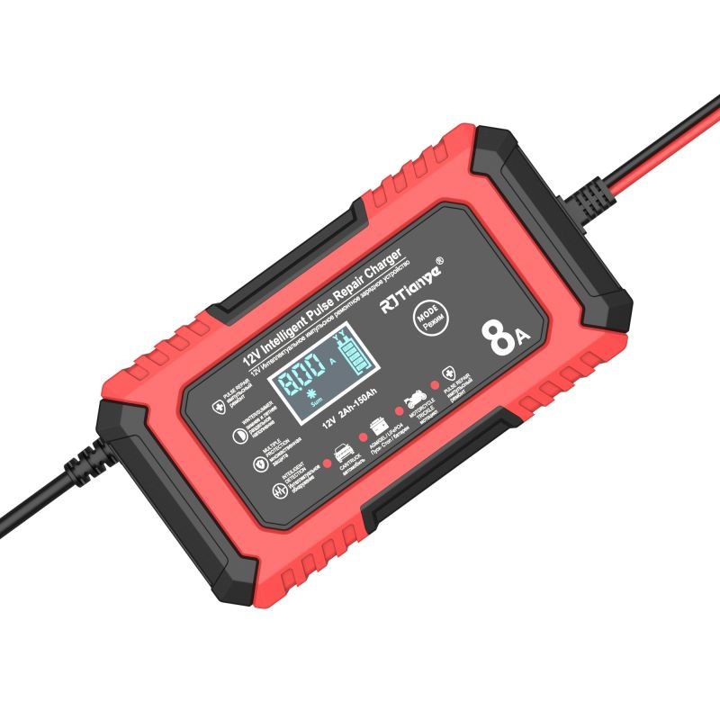 Latest trending products 12V 8A battery charger 12 volt Car/Motorcycle battery charger Compatible with LiFePO4