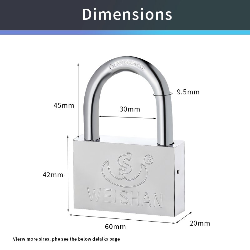 Factory wholesale cheap luggage home iron door anti-theft 25mm electroplated square lock