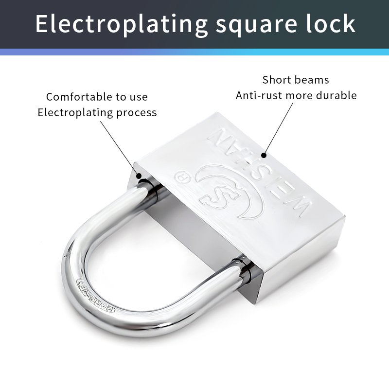 Factory wholesale cheap luggage home iron door anti-theft 25mm electroplated square lock