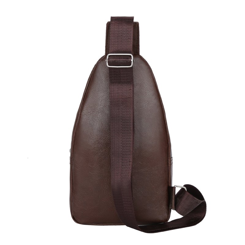 Men's chest bag PU leather crossbody bag Mobile wallet Outdoor sports sling bag Waterproof waist pack